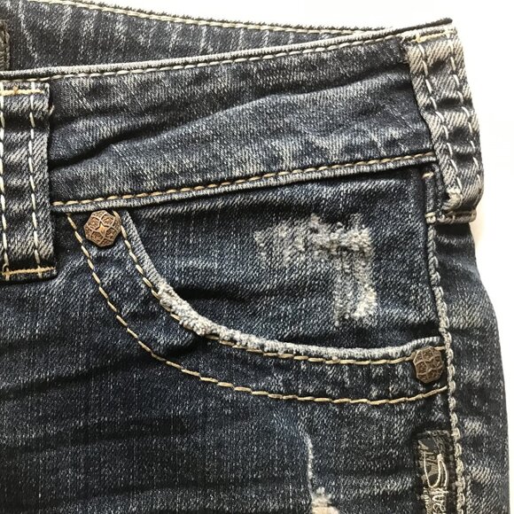 Silver Suki Surplus Cutoff Embellished Jean Shorts - Picture 9 of 13